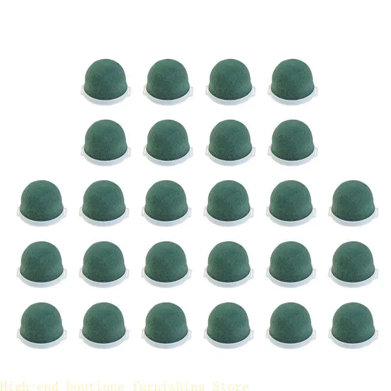 

L9NB 26Pcs Round Floral Foam Holder with Ribbon Wine Bottle and Straw Hat Decorations Practical Table Wedding Arrangements
