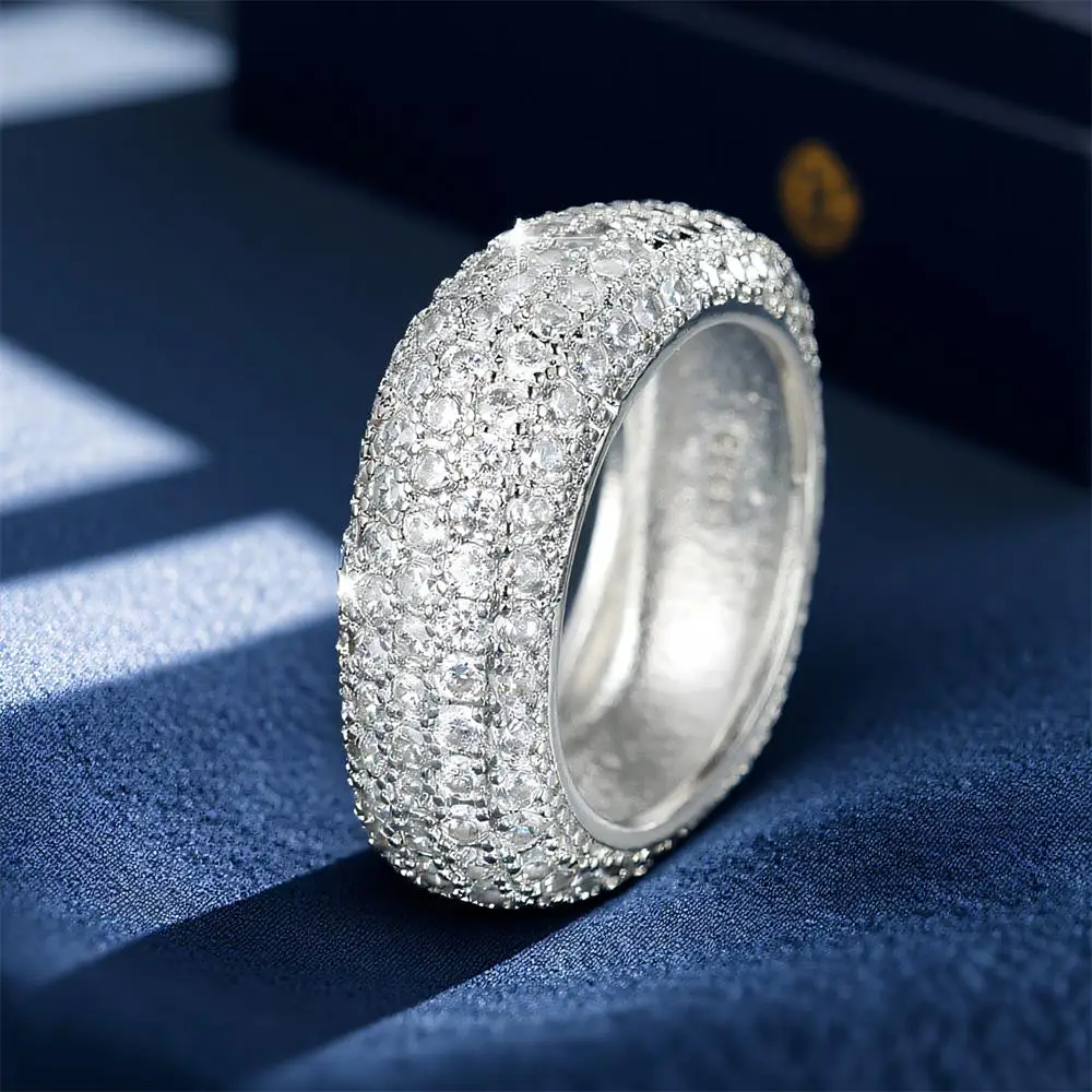 Luxury Crystal Full Stone White Zircon Rings For Women Vintage Silver Color Engagement Promise Ring Wedding Jewelry Bridal Gifts
