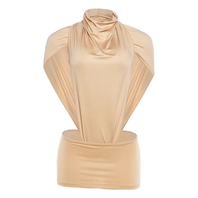 Cross-border European and American 2026 Spring and Summer Sexy Babes Solid Color Onesie Hip Dress Set Street Corner Moist Person