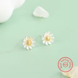 Solid 925 Sterling Silver New High Quality Jewelry Flower Stud Earrings For Women XY0225