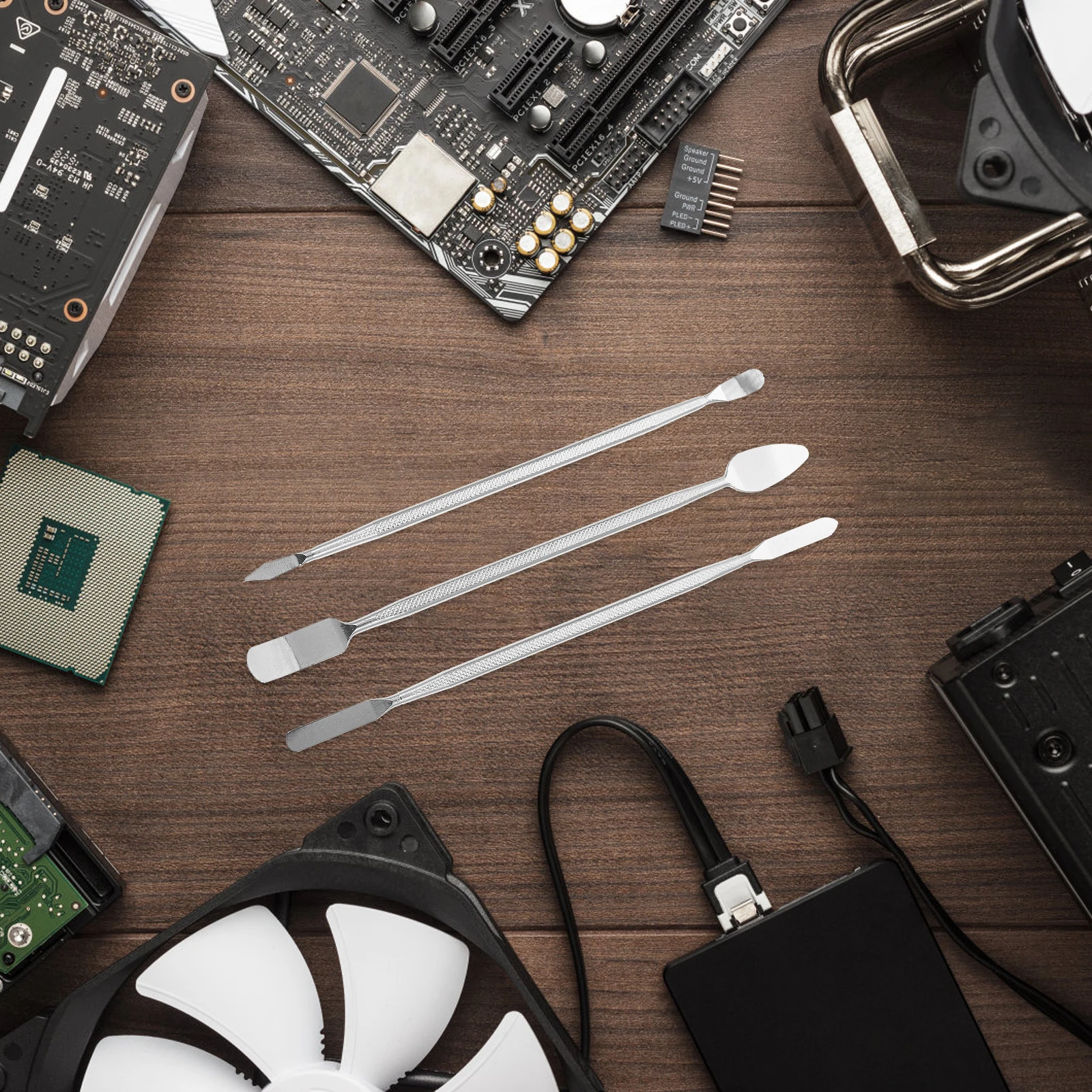 

3Pcs Phone Repair Tool Kit Metal Crowbars Dual Ends Durable Waterproof Practical for Smartphone Tablet Maintenance