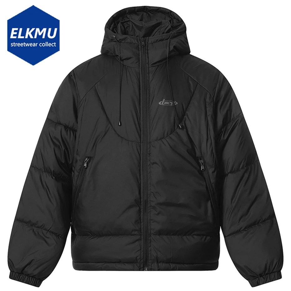 

Men Winter Jackets Thicken Warm Hooded Parkas Coat Casual Loose Black Gray Padded Jackets Outwear
