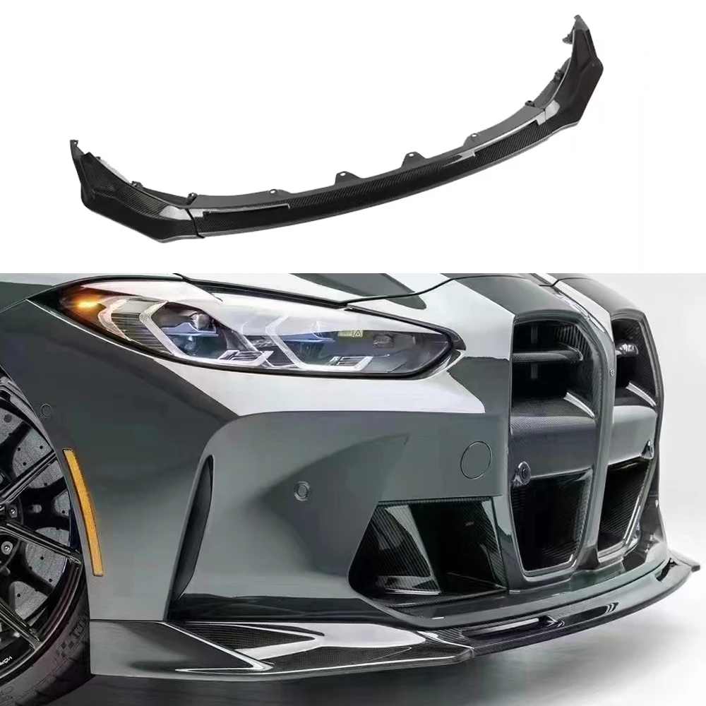 

For M3 M4 G80 G82 2021-2024 V Style Genuine Dry Carbon Fiber Front Lip Front Bumper Front Shovel Automotive Spoiler Body Kit