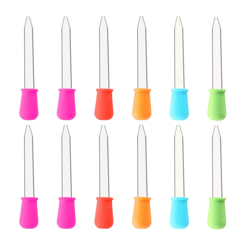 

12pcs Silicone Droppers 5ml Clear Eye Dropper Pipettes with Bulb Tip for Kids Candy Mold Gummy Making Oil Industrial Spuit