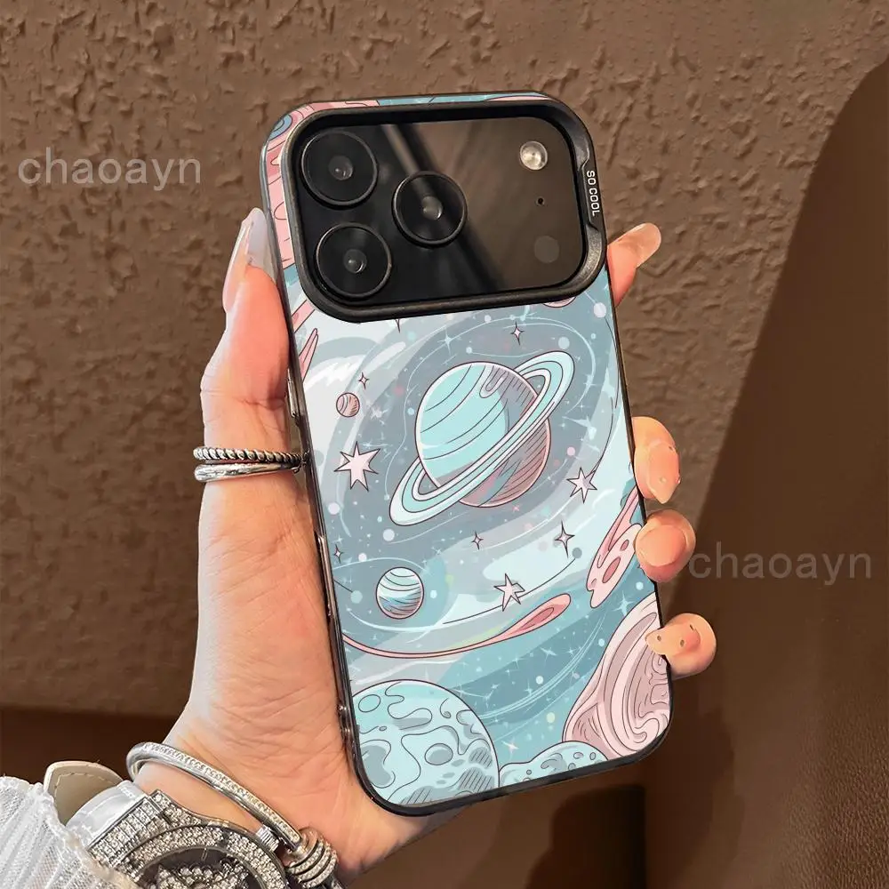 Чехол для телефона с рисунком синей планеты для iPhone 17, 16, 15, 14, 13, 12, 11 Pro/Max/Plus, противоударная задняя крышка с защитой от отпечатков пальцев