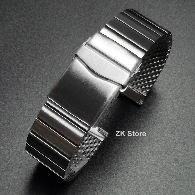 Luxury Solid Stainless Steel Watch Strap 20mm 22mm for Seiko Watch Secure Clasp Replacement Bracelet Quick Release Wristband