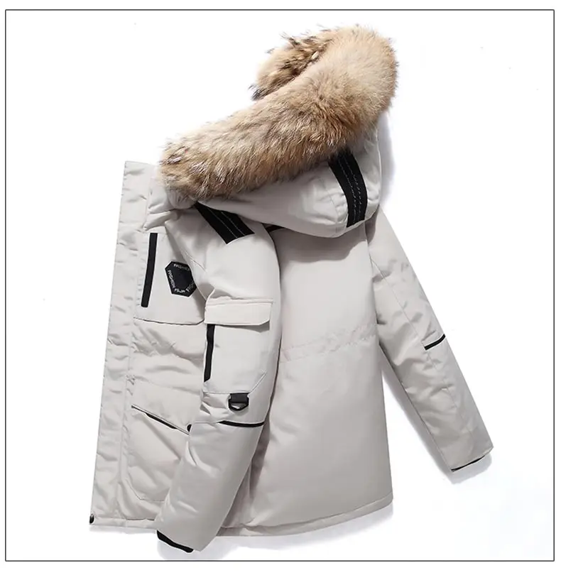 -30 Degree Down Parkas Snow Jacket Men Woman Winter Jacket White Duck Down Parkas Thicken Coat Fur Hooded Thick Warm Windbreaker