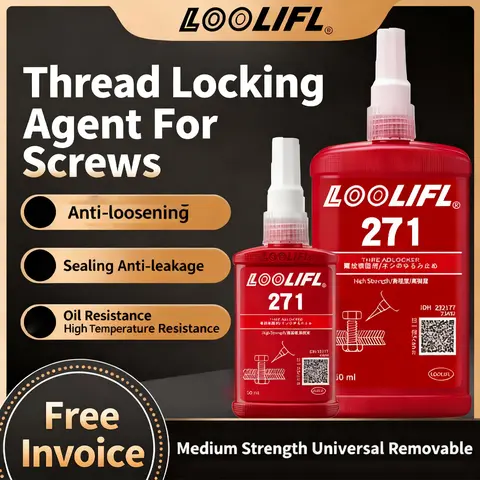 Loctite 271 Thread Locking Agent Detachable Locking Sealing for Nuts Bolts Fasteners Metals Preventing Leakage