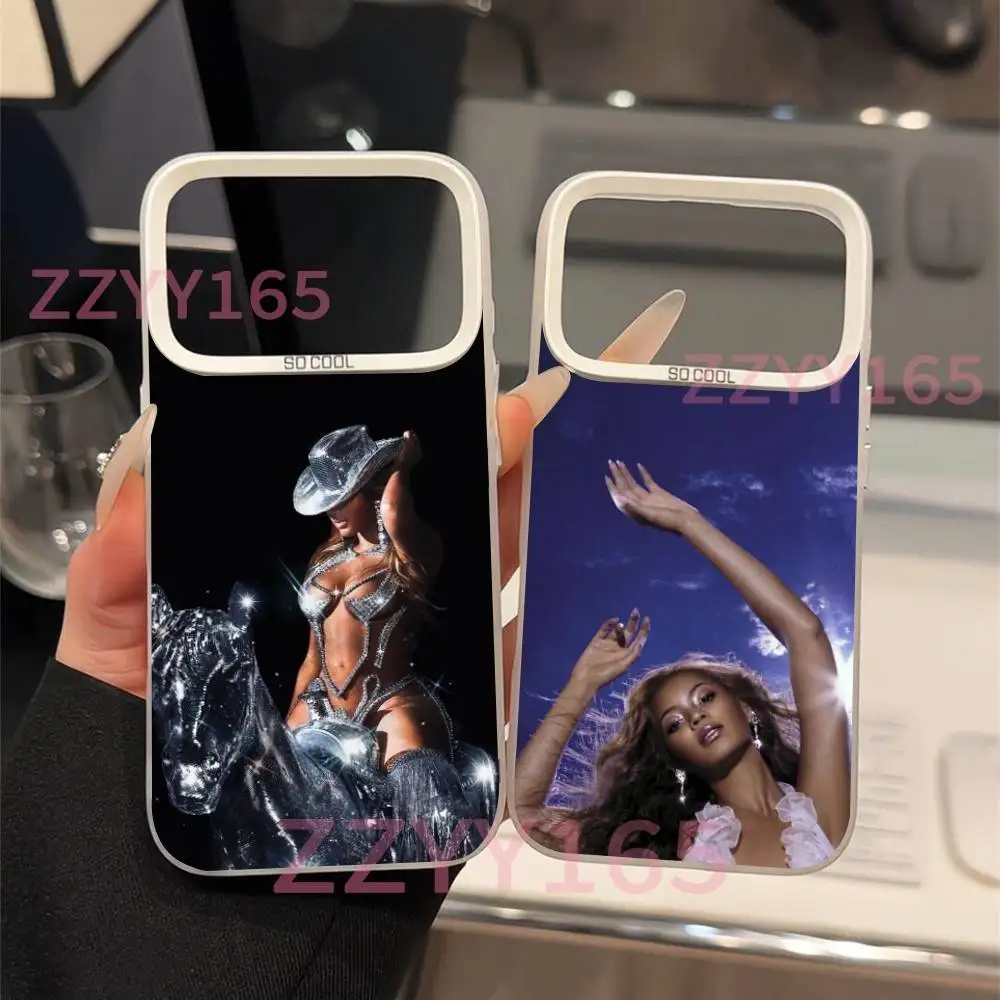 

B-Beyonce 90s COWBOY CARTER For iPhone 17,16,15,14,13,12,X,8,Pro,Max,Plus,SE4,Air,Mini White Dustproof Matte IMD Case