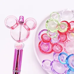 Kawaii Transparent Half Mouse Head Beads For Jewlry Making DIY Decorations Beadable Pens Phone Chain Keychain Hair Accessories