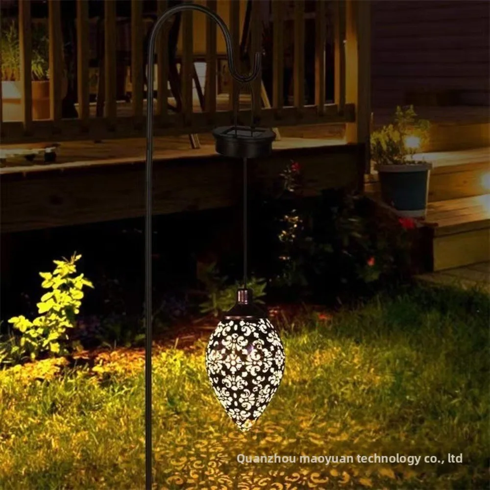 الحديد الفن مقاوم للماء قطرة الماء الشمسية في الهواء الطلق حديقة فناء المناظر الطبيعية جوفاء الديكور الإسقاط الحديقة معلقة الخفيفة