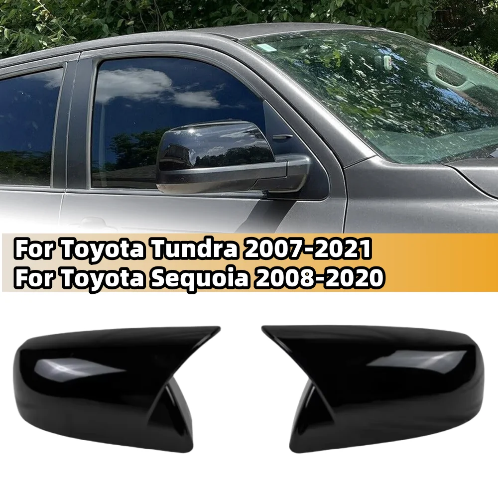 

For Toyota Tundra 2007-20221 Sequoia 2008-2020 Car Rearview Side Mirror Cover Wing Cap Sticker Exterior Door Rear View Case Trim