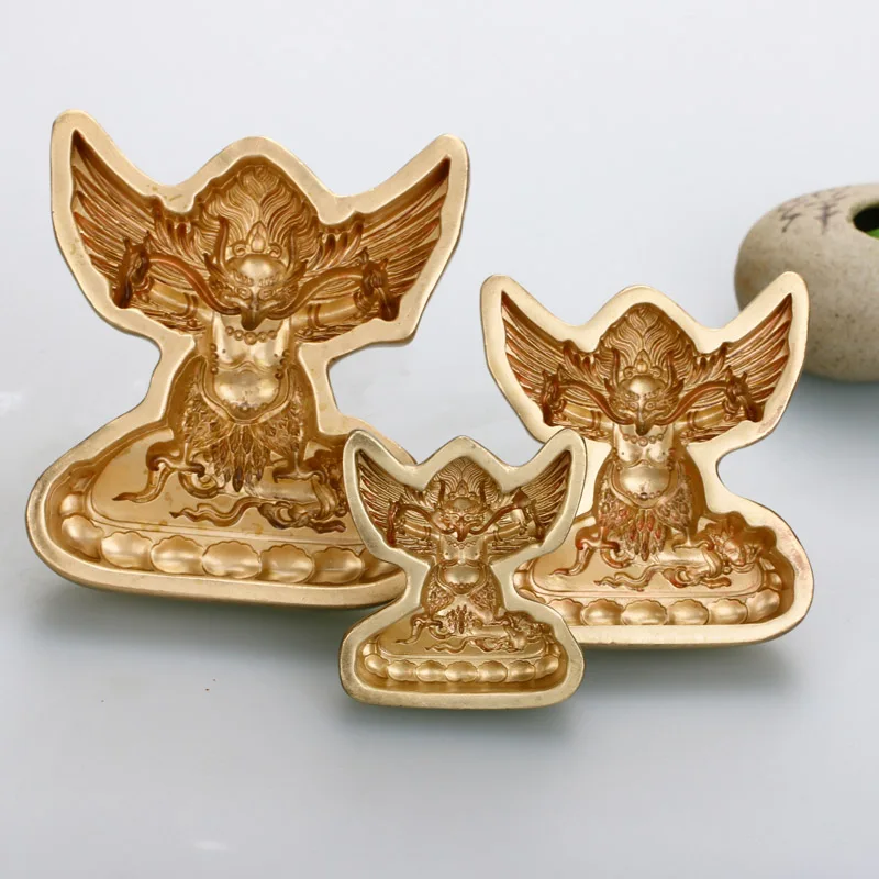Brass Garuda Tsa Tsa Mold Large Buddhist Guardian Bird Casting for Clay Sculpture Projects, Devotional Sculpture Supply