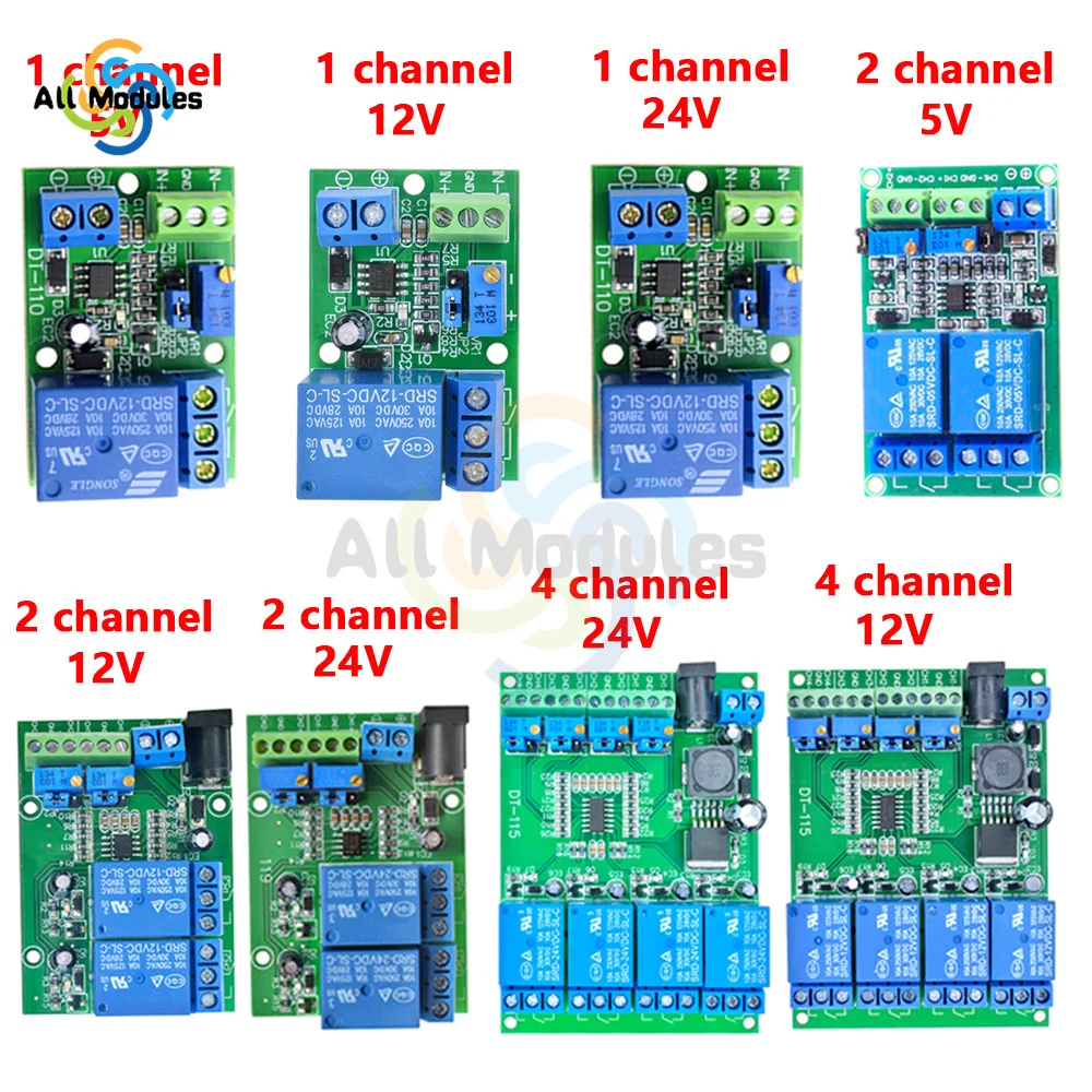 DC 24/12/5V Voltage Comparator LM393 Comparator Module 4/2/1 Channel Automotive Circuit Retrofit LM393N Remote Control