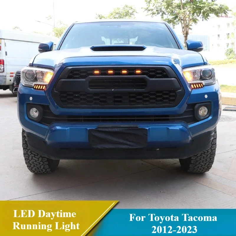 

LED Daytime Running Light Front Bumper White DRL Daylights Dynamic Yellow Turn Signal For Toyota Tacoma 2012-2021 2022 2023