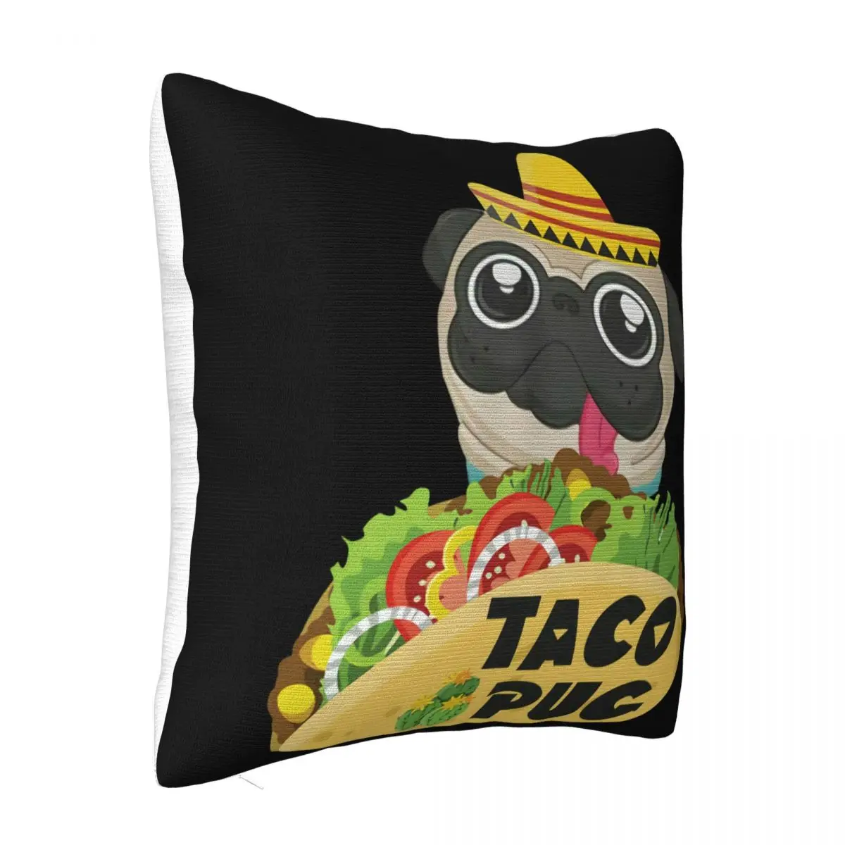 Funny Pet Tees Taco Pug Ttee Cotton CrewFor Men Women Basic Swag Splicing Brand Style Halloween Fitness Funny Pillow Case