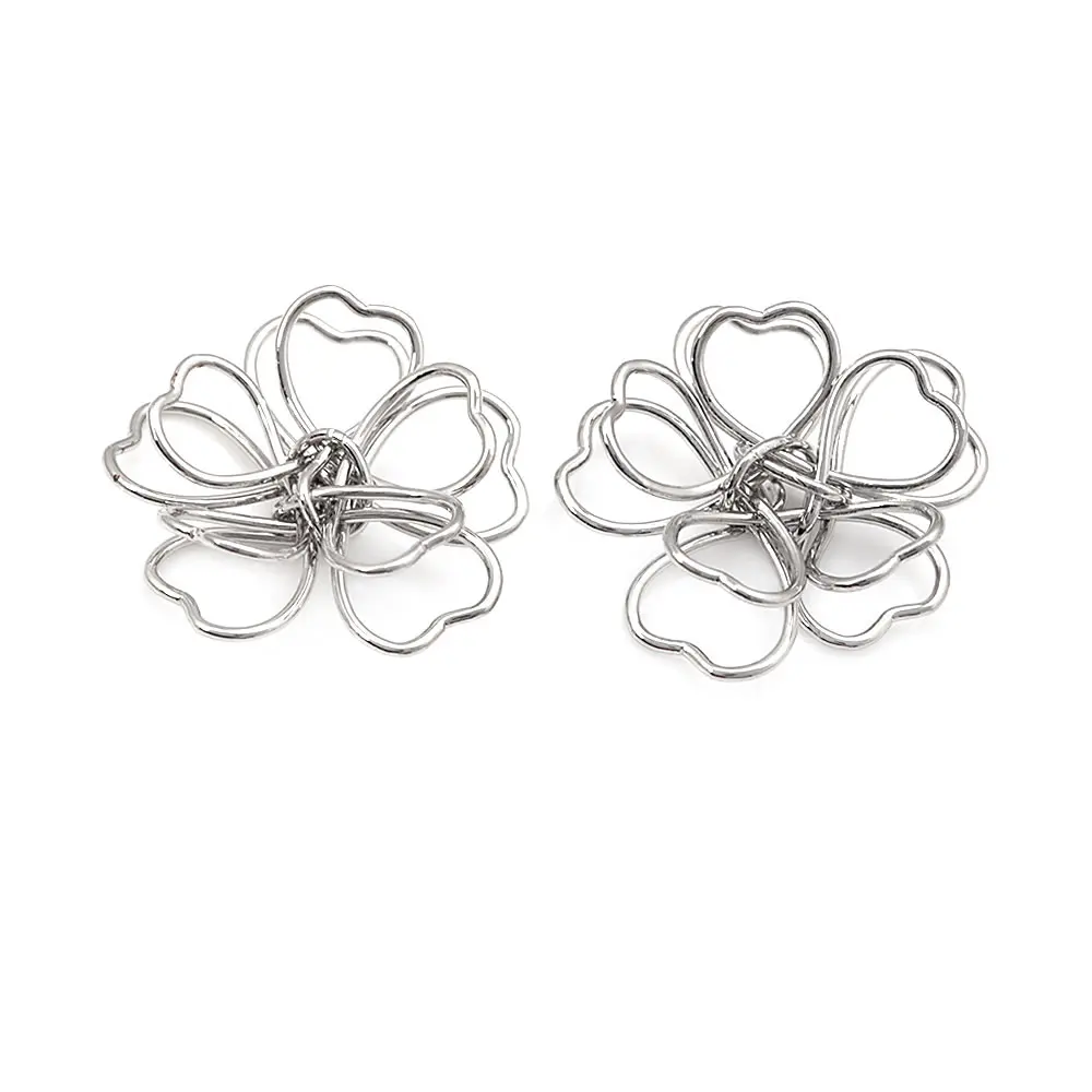 18K Gold Color 3D Wire Flower Charms Pendants High Quality Diy Jewelry Making Necklace Earrings Accessories for Women