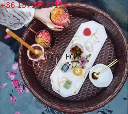 

Swimming Accessories Pool Drink Cup Stand Float Party Beverage Mattresses Rattan Tray Nordic Fruit Storage Plate Handmade Water