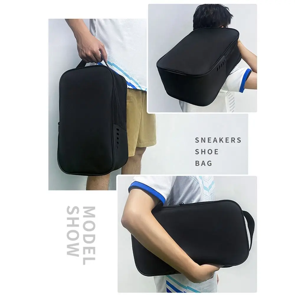 

Large Capacity Shoe Storage Bags Waterproof Portable Travel Storage Case Black Breathable Shoes Organizer Travel Accessories
