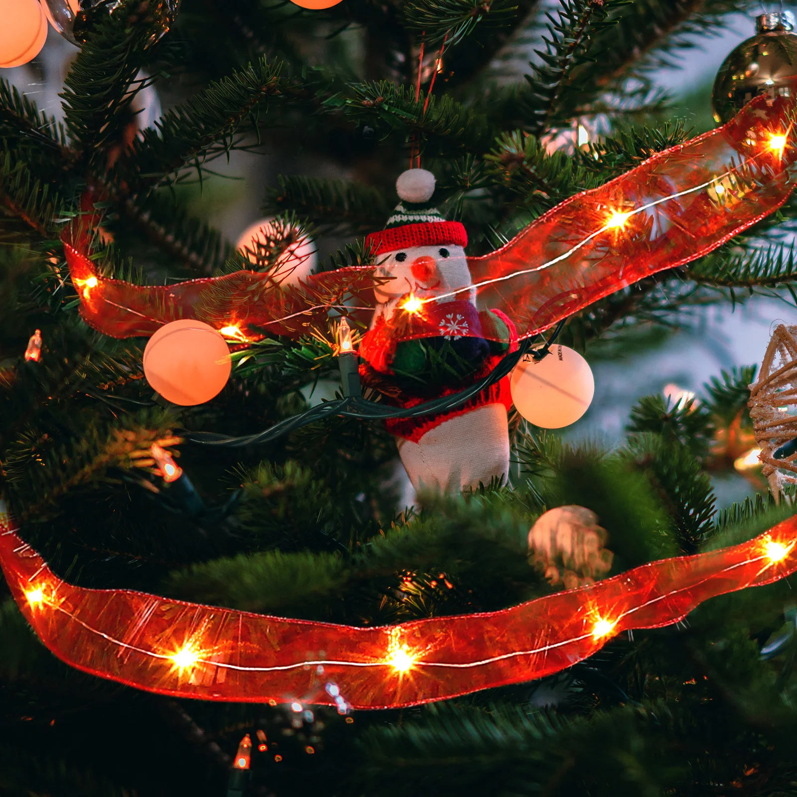 

Xmas Party String Light 15Ft Exquisite Festive Ribbon LED for Holiday Decor Patio Backyard Event Wedding Christmas Tree Lighting