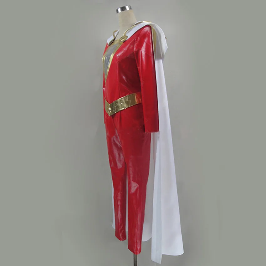 Shazam Cosplay Superhero Billy Batson Costume Combats Uniform Halloween Christmas Custom Made Any Size