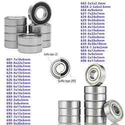 Pequeño silencioso de alta velocidad, 10 piezas, 603-699, 604, 605, 606, 608, 8x22x7mm, 623, 624, 626, 628, 686, 687, 688, 692, ZZ 2RS 2Z