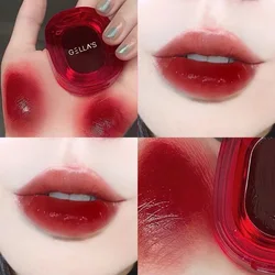 Gella's Impermeável Hidratante Lip Glaze Matiz, Batons Vermelhos Sexy, Bastão Labial de Longa Duração, Cosméticos de Maquiagem Coreanos, 6 Cores