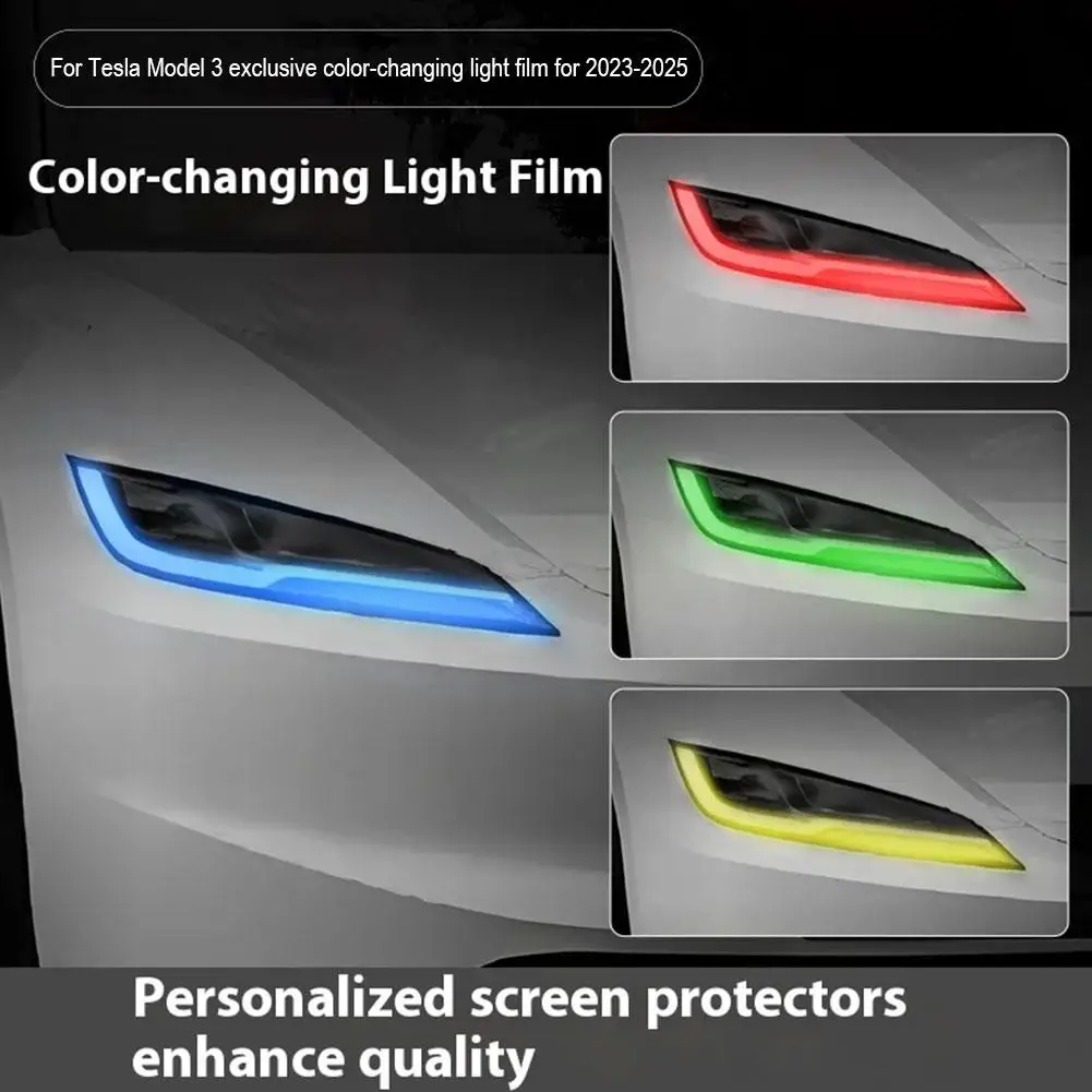

For Tesla Y Headlight Tint Vinyl Wrap Kit - Change Color Modification Light Daytime Running Sticker DRL Film, Decor B8H3