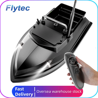 Flytec Official Store V050 Wireless Dual Power Supply 500M Fixed Speed Cruise RC Fishing Bait Boat With 4 LED Lights Fish Feeder