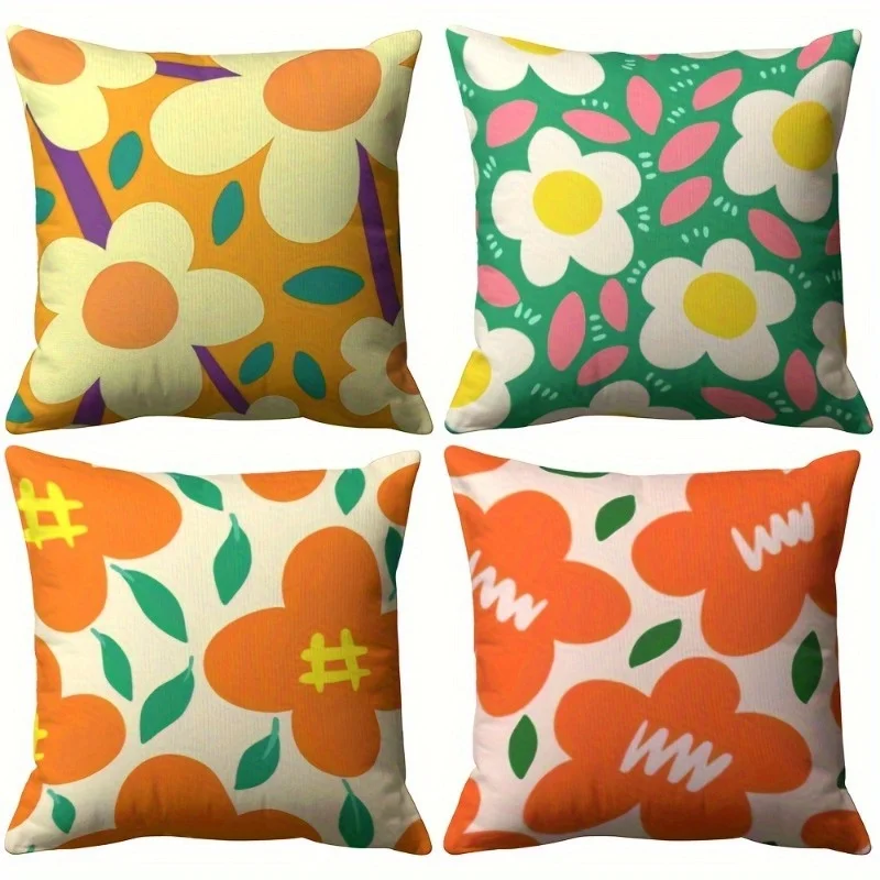 Modern Flowers and Symbols digital printing pillow cover Short plush Suitable living rooms bedrooms sofas throw cushion cover