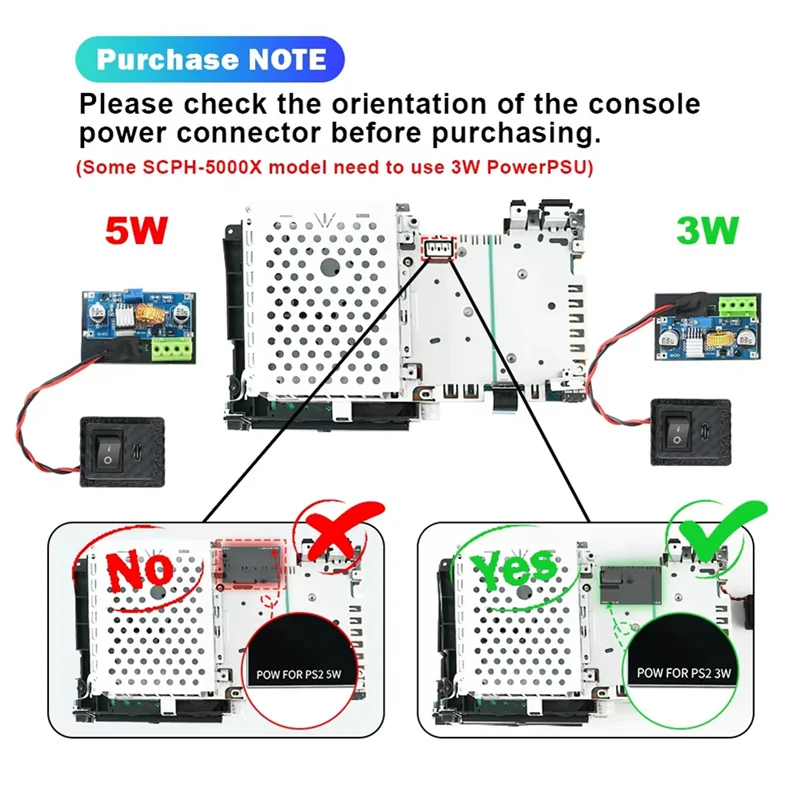 

【A42U】For PS2 Fat Console 3XXXX/5XXX For PS2 Power Board Type C For PSU Mod Replacement Power Supply