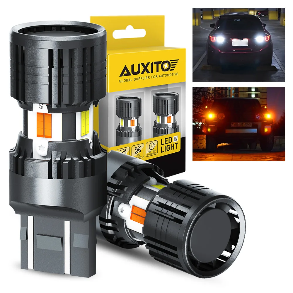 AUXITO 2 sztuki T20 7443 W21/5W LED Canbus Światła cofania 7440 W21W WY21W Żarówka do Toyota Corolla Camry BMW Tylne światła kierunkowskazów