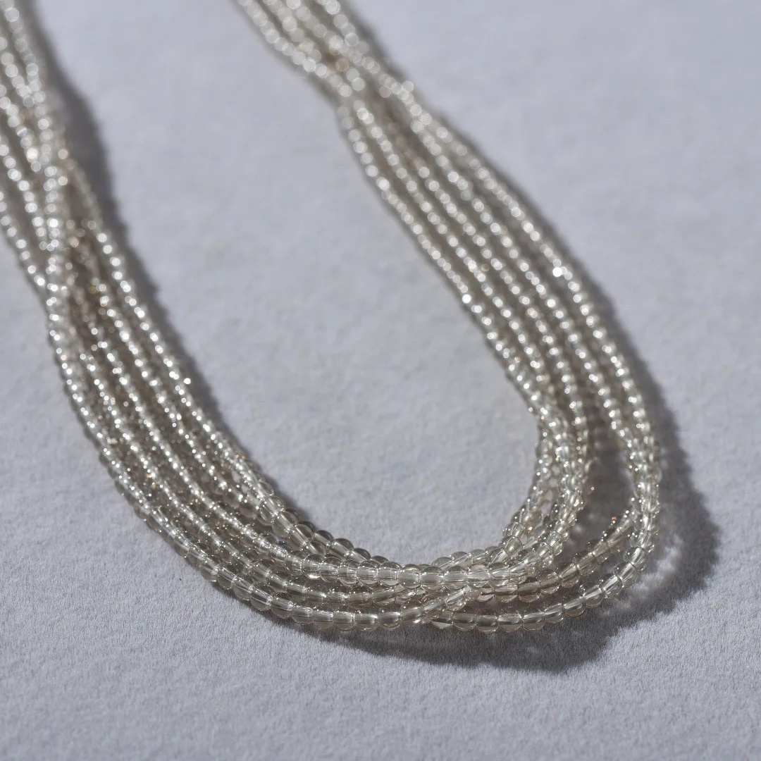 2026 new fashion necklace, light luxury brand vintage grey multi-layer small bead clavicle chain fashion party gift