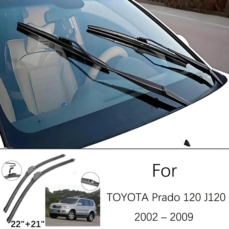 For Toyota Prado 120 J120 2002-2009 2003 2004 2005 Windshield Window Brush 22 21 Inches Rubber Front Wiper Blade Accessories