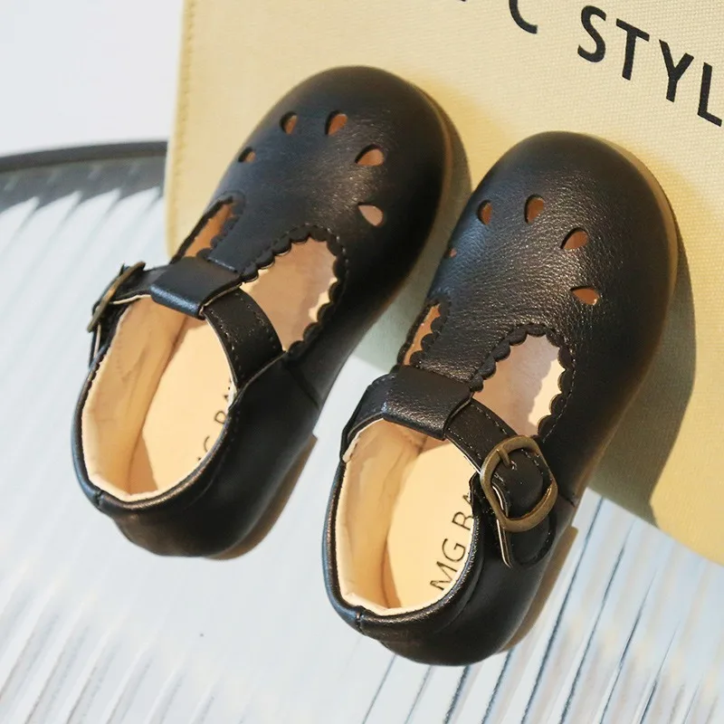 

Summer Autumn Kids Leather Shoes Fashion Cut-outs Boys Girls Casual Shoes Soft Bottom Toddler Girl Shoes Size 16-30
