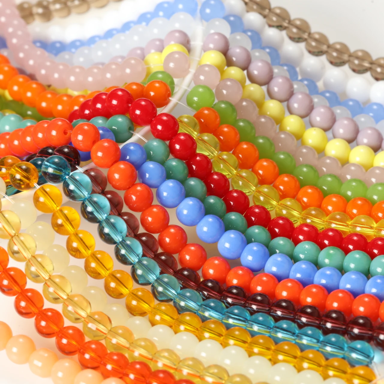 100/200G/Bag Super Excellent Glass 8mm Round Beads Beads Colorful Unique Scattered Beads Handmade DIY Jewelry Bracelets