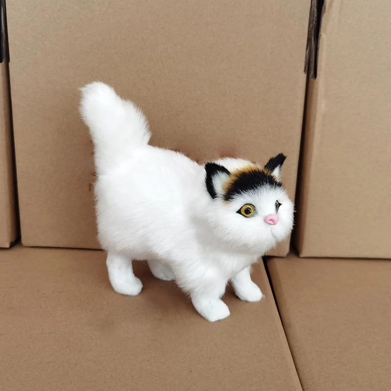 Simpatico gatto di simulazione peluche morbido modello di gattino farcito gatto finto animali realista per bambini ragazze compleanno regalo di san valentino