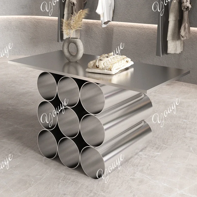 Clothing Store Nakajima Taiwan Water Table Stainless Steel Wire Drawing Display Table Product Display Table X