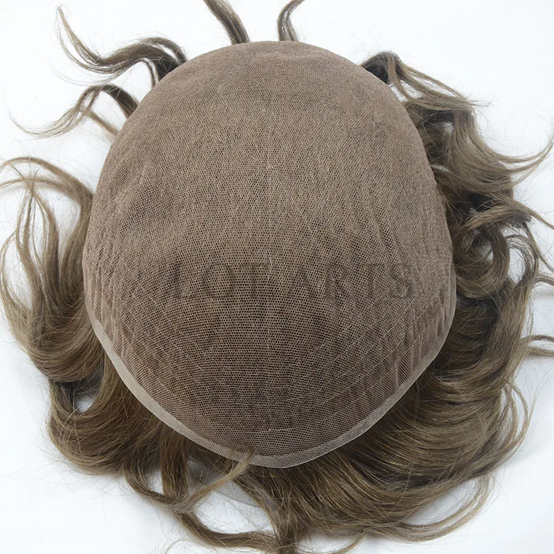 Stock Toupee 8x10 6inch Human Hair   Full  Lace  For Men