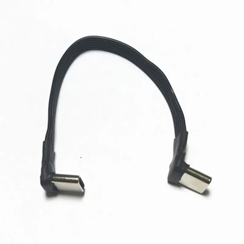 Плоский Угловой USB-C Type C вверх и вниз 90 градусов зарядный кабель PD для передачи данных левый и правый USB C универсальный Дата-кабель для
