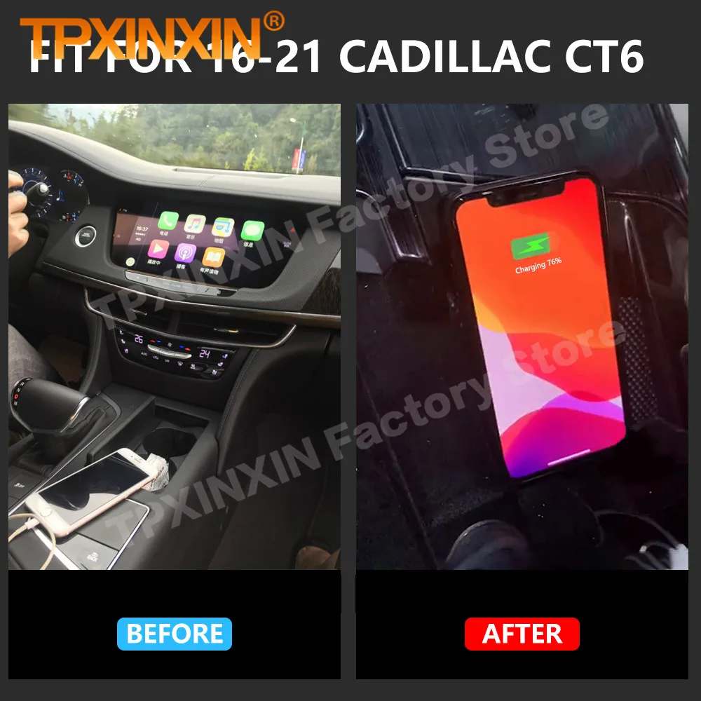 QI Car Wireless Charger For Cadillac CT6 2016 2017 2018 2019 2020 2021 Quick Charging Intelligent Mobile Phone Holder For Iphone