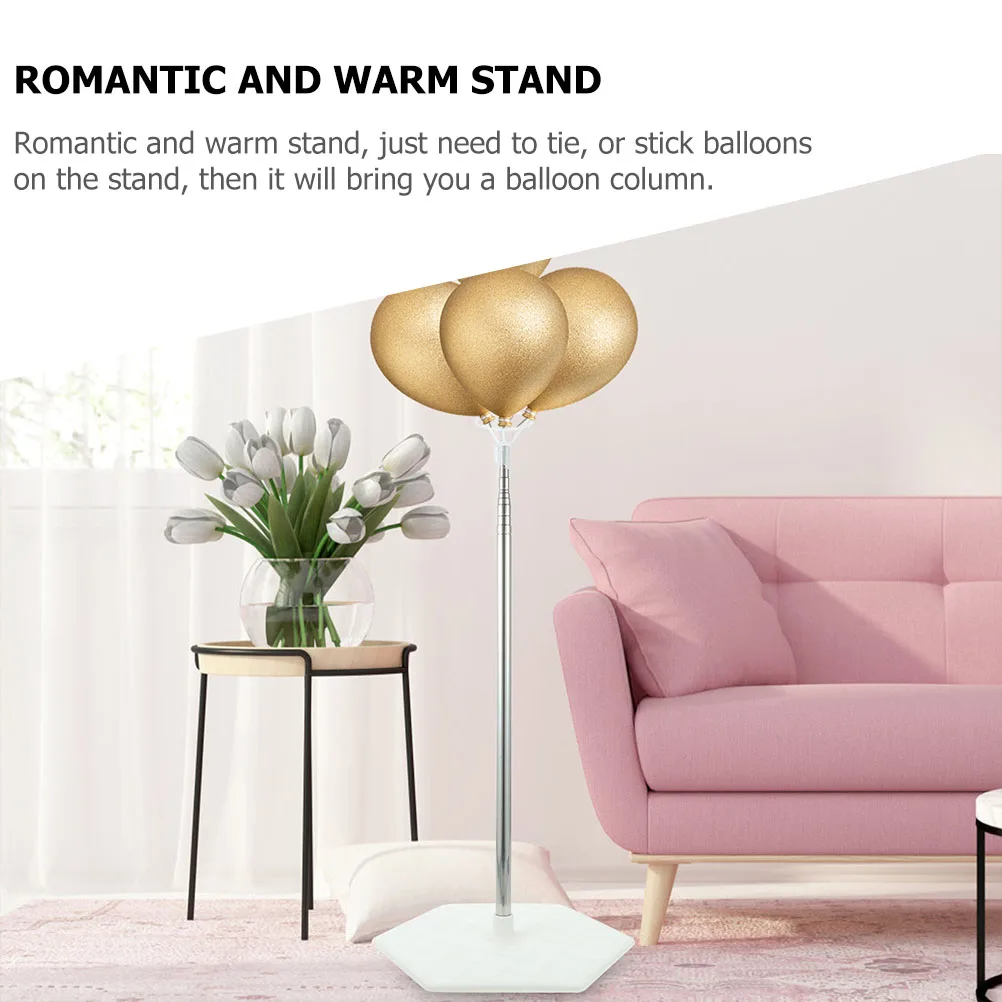 

2Sets Balloon Column Stand Balloon Holder Kit Reusable Metal Stable Base for Wedding Birthday Party Decoration