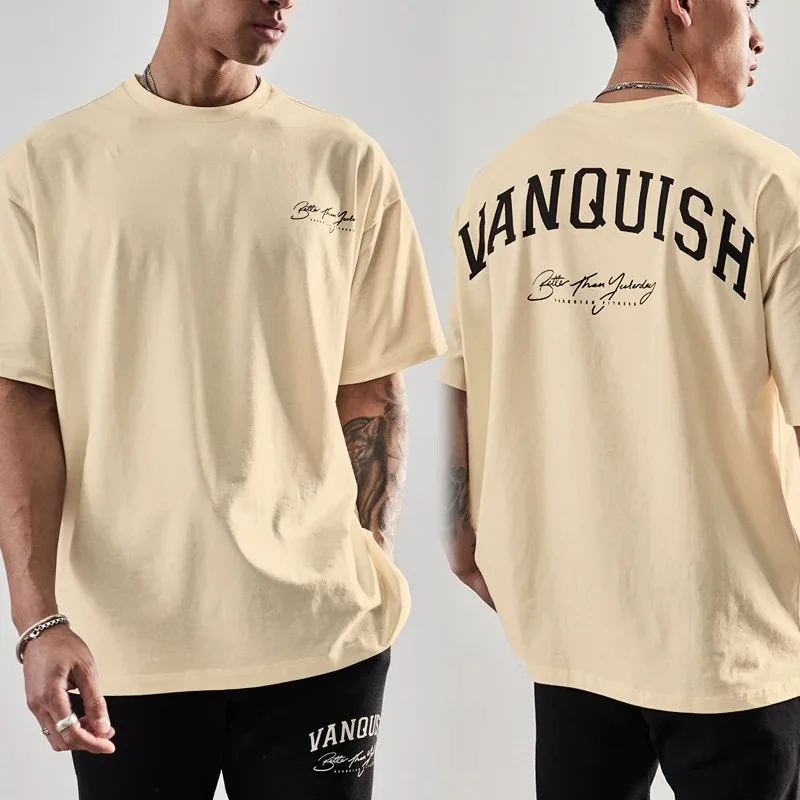 Summer Men Fashion Cotton T-Shirt Vanquish Tops Tees Male Casual Y2K O-Neck Clothing Women Short Sleeve Harajuku Streetwear