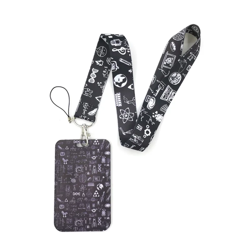 

Mathematical Physics Knowledge Art Cartoon Anime Fashion Lanyards Bus ID Name Work Card Holder Accessories Decorations Kids