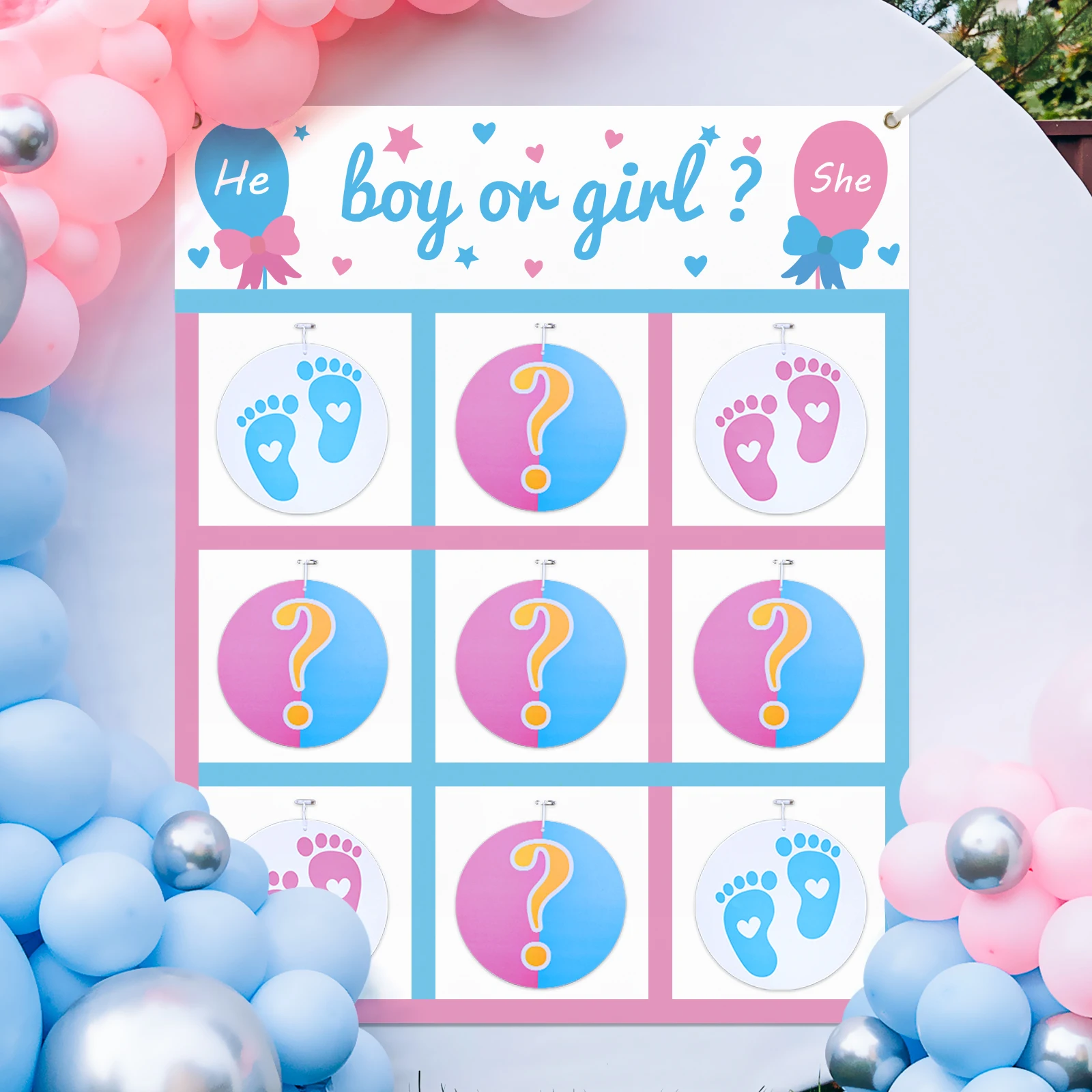 Gender Reveal Games Tic Tac Toe Board Game with 10 Boy or Girl Signs Gender Reveal Ideas Boy or Gir Sign Gender Reveal Party