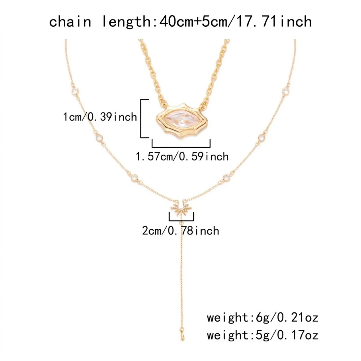 Doppelschichtige Strass-Geometrische Sonnenanhänger-Halskette in Y-Form für Frauen, Eleganter Rhombischer Sonnenblumen-Choker, Partyschmuck – Detail 29