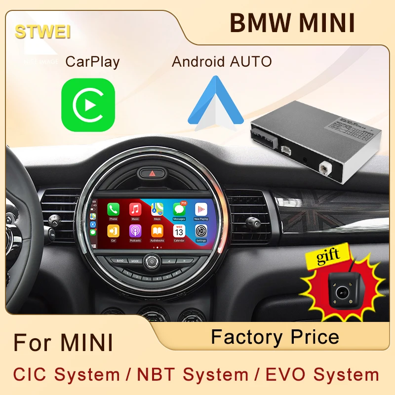 Wireless Apple CarPlay Box For BMW MINI CIC NBT EVO System 2011-2021 Car Play Android Auto Mirror Front Camera Rear View Reverse