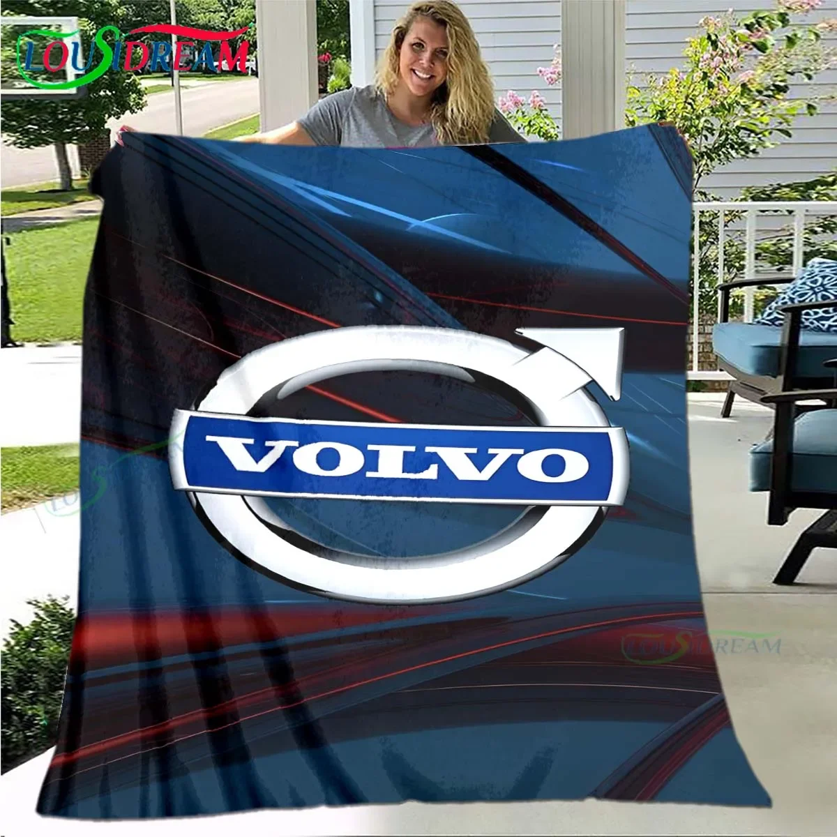 Fashion Car V-Volvo Logo Printing  Blanket,Flannel Throw Blanket for Home Bedroom Bed Sofa Picnic Office Hiking Leisure Nap