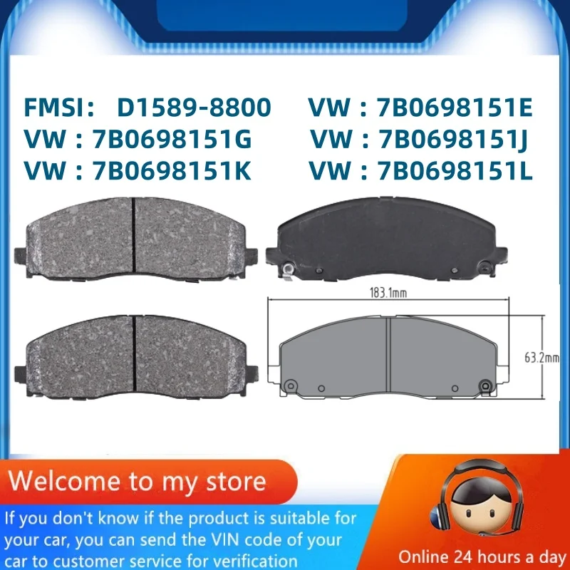 

For Volkswagen ROUTAN (7B) Front Brake Pad 7B0698151E 7B0698151G 7B0698151J 7B0698151K 7B0698151L/Auto Parts -44006