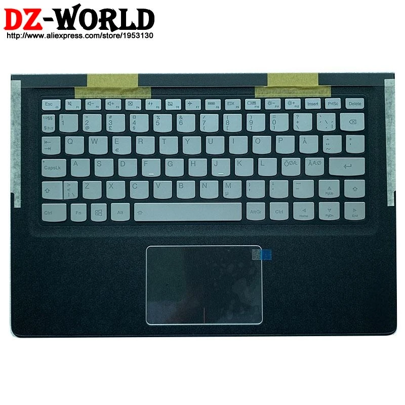 Nordic Backlit Keyboard with Shell C Cover Palmrest Upper Case Touchpad for Lenovo Ideapad Yoga 900S- 12 12ISK Laptop 5CB0K93867